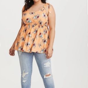 TORRID Floral Challis Tie Strap Top